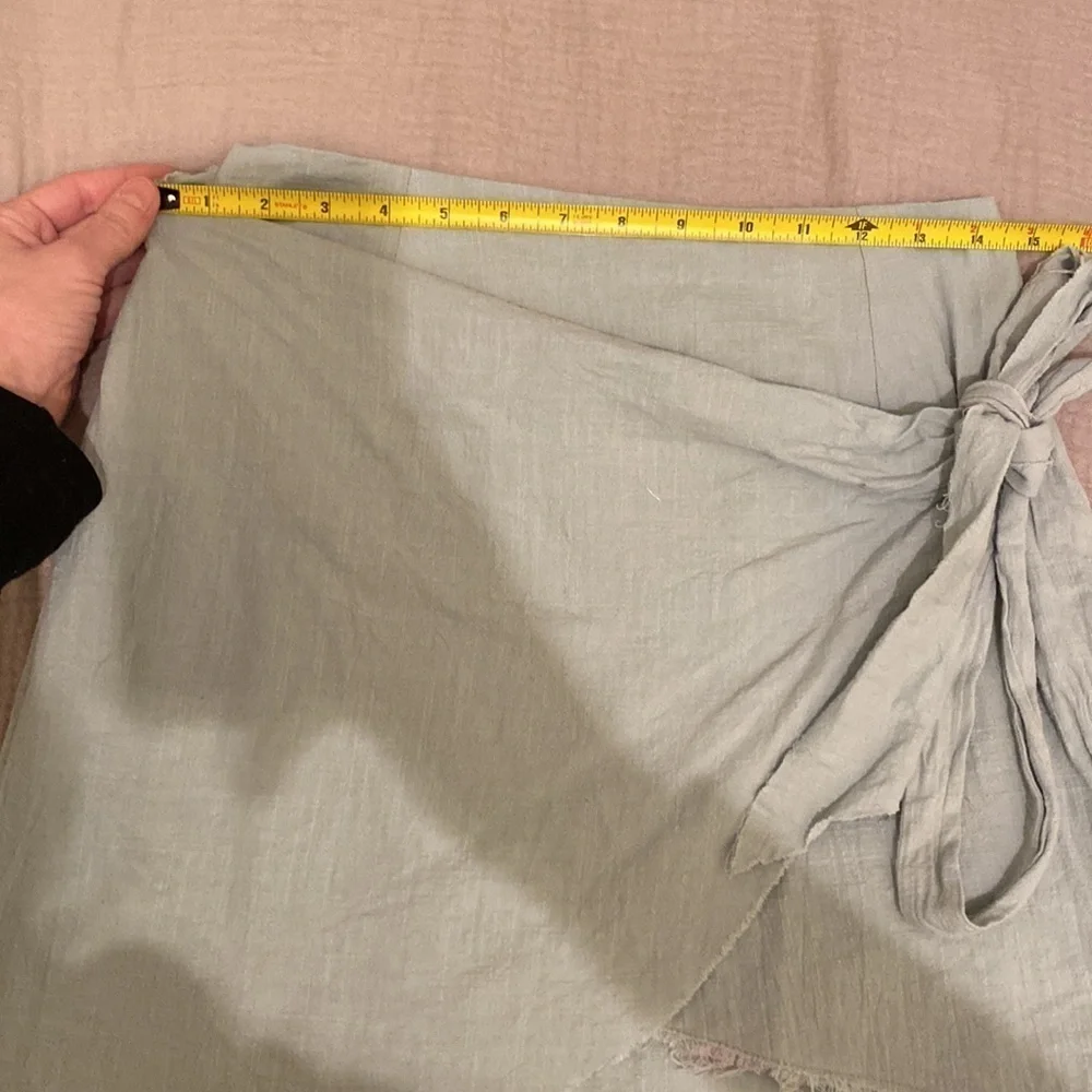 Showpo mint blue cotton mini wrap skirt .Size 4